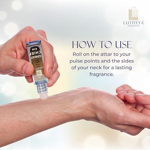 Image of Non-Alcoholic Attar Roll-On Perfume Oil (Pack of 2, 8ml Each) | Great Chief & Mist Aura | Long Lasting Floral Fragrance with Cardamom, Patchouli, Vanilla, Lavender & Jasmine | For Men & Women