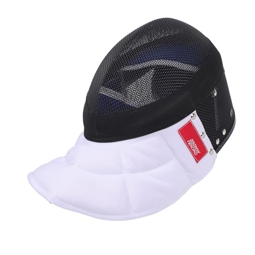 Fencing Epee Mask Helmet CE 350N Masque Fencing Protective Gear, Carbon Steel Mesh Stab Proof Breathable Fencing Face Cover Protective Gear with Cloth Lining (M)