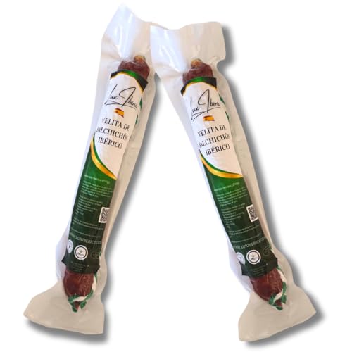LUX IBÉRICO | Salchichón IBÉRICO de velita | Piezas de 250g | Embutidos Ibéricos de Extremadura | Formato vela o fuet | Salchichón Gourmet | Envasado al vacío (Pack 2, SALCHICHÓN IBÉRICO)