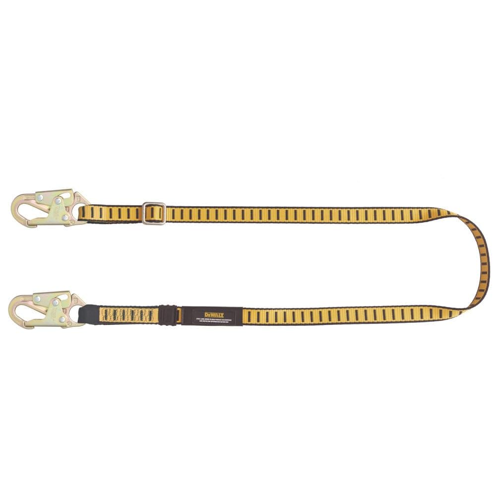 DEWALT 6 Ft Adjustable Work Positioning Lanyard with Steel Snap Hooks on Both Ends