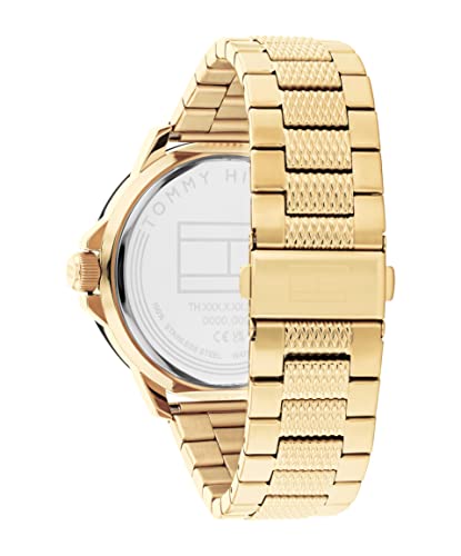 Image of Tommy Hilfiger Nelson Quartz Basic Light Gold Dial Gold Stainless Steel Strap Analog Watch for Men