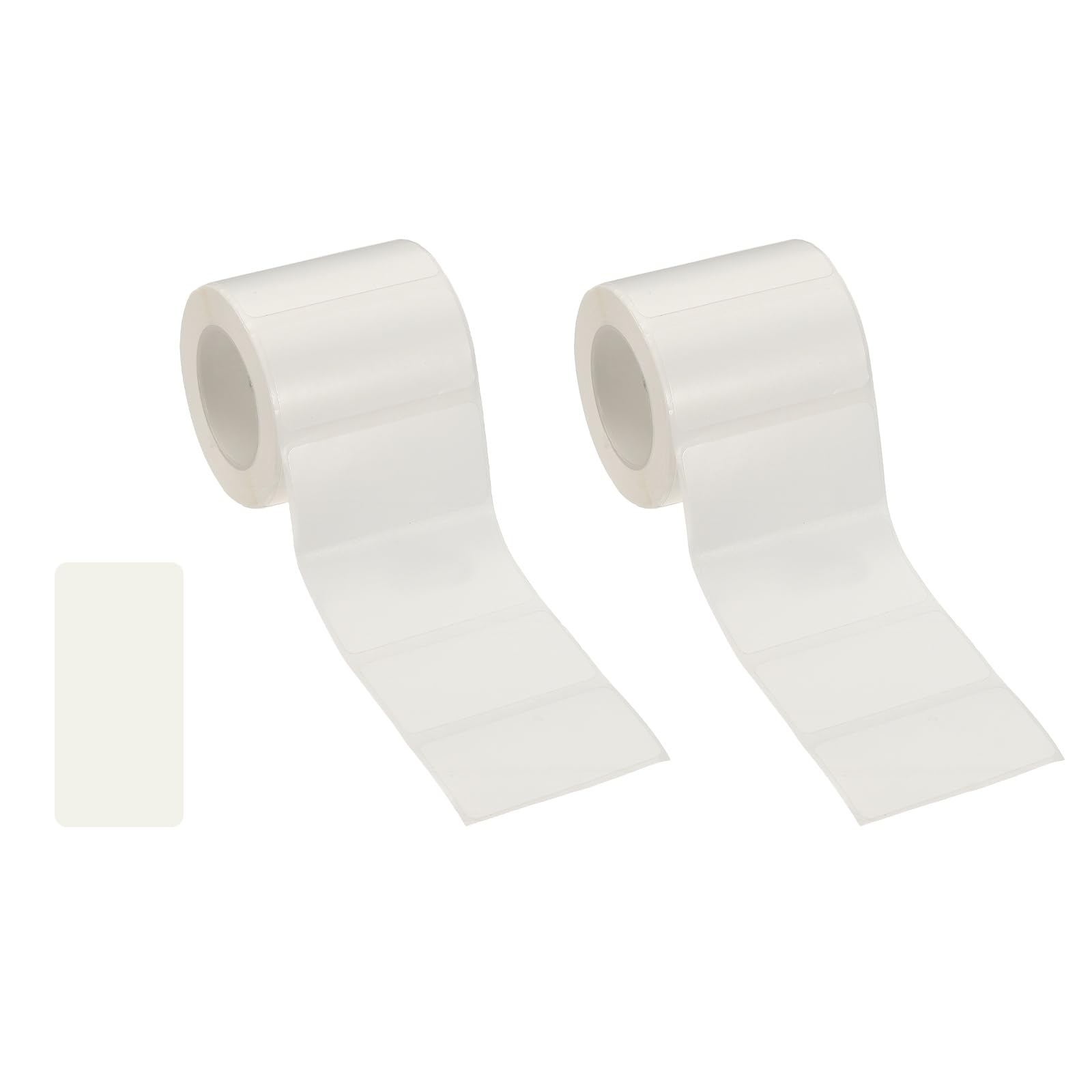 PATIKIL 600 Pcs Thermal Labels, 1.6x0.8 Square Thermal Printer Labels Stickers Self Adhesive Tags Paper 2 Rolls Small Waterproof for Printer Small Business Name Tag Barcode, White