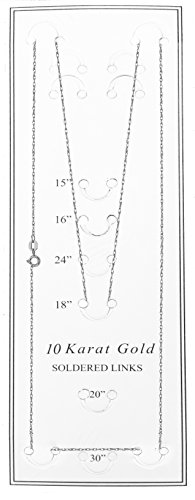 Ritastephens 10k Solid White Gold Lite or Sturdy Pendant Rope Chain Necklace (0.65mm, 1.1mm)2