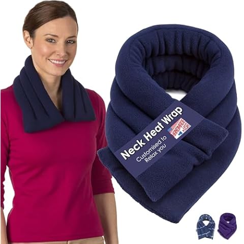 SunnyBay Microwave Heating Pad, 2.4 lbs and 26 Inches Long, Microwavable Heated Neck and Shoulder Wrap for Moist Hot or Cold Therapy, Moldable, Fleece, 26x6 Inches, Midnight Blue Cover