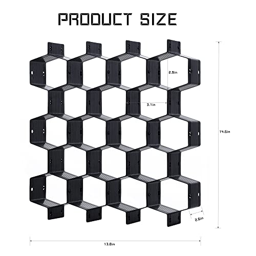 Honeycomb-Separator-Adjustable-Drawer-Organizer-Divider-for-Underwear-Belt-Scarf-Socks-Organizer-Black