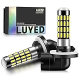LUYED 2000 Lumens Super Bright 4014 51-EX Chipsets 881 886 889 H28 888 894 896 898 LED Bulbs with Projector for Fog Lights,Xenon White,Pack of 2
