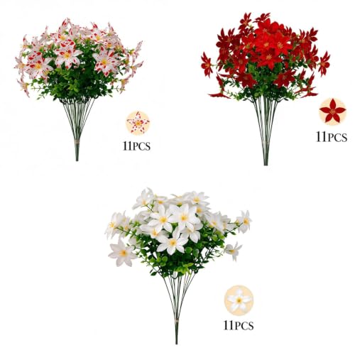 33PCS Fake Flowers for Outside Artificial Flowers Outdoor UV Resistant - image 8