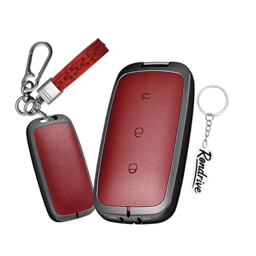 Coque de clé Geely EX5 anti-choc protection 3 boutons en alliage et cuir