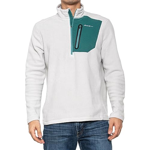 Eddie Bauer Men's Cloud Layer 1/4-Zip Pullover, Cement, X-Large
