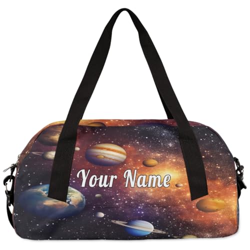 Personalized Kids Duffel Bag Galaxy Palnet Solar System,Custom Sport Gym Bag for Boys Girls,WWeekender Overnight Bags Travel Duffel Bag,Customized Kids Gift 5