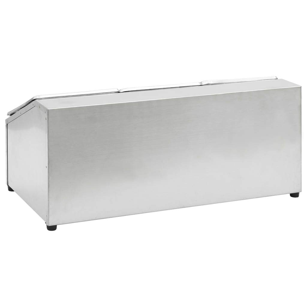 Homgoday Gastronorm - Soporte para contenedores con 3 GN 1/6 de acero inoxidable