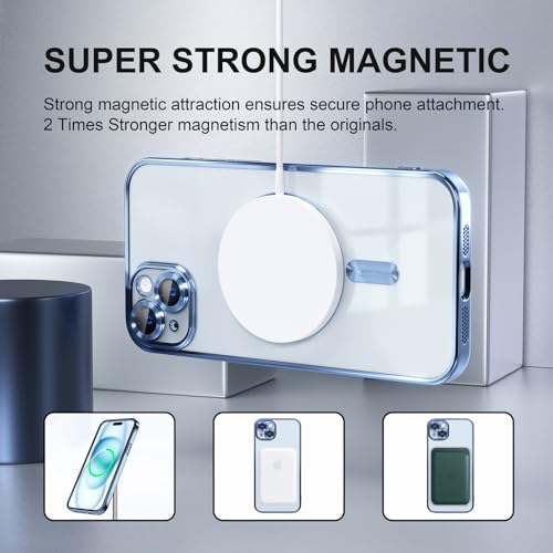 Image of Misea Magnetic for iPhone 15 Plus Case Compatible with MagSafe Light Blue