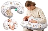 Totsy Baby Cojin Lactancia y Embarazada 130 cm - Almohada por lactante bebé cojín de Embarazo por Dormir o Cojines Maternidad Minky para Mujeres Embarazadas y Bebe Oeko-Tex Ciervo Gris