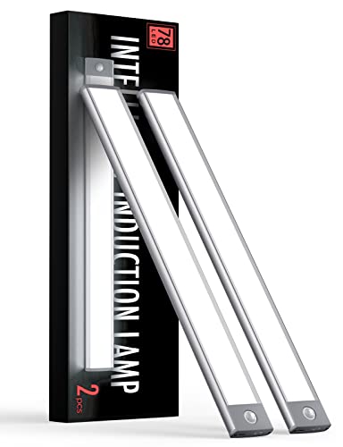 YIGER LED Closet-Light Super Bright 78 LED Under Cabinet Lights with Motion Sensor. Uniformly Lighting by Diffuser Cover. Ideal for Closet, Under Cabinet or Anywhere Dark…