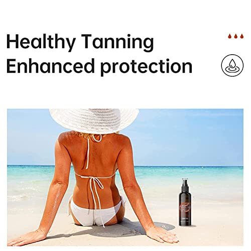Tan Intensifier Deep Tanning Dry Spray Oil, 100Ml Outdoor Tanning Oil, Tanned Get A Faster Darker Sun Tan From Tan, Portable Sunbathing Body Oil ，Accelerating Organic Tanning Spray (2Pc) #TOP5