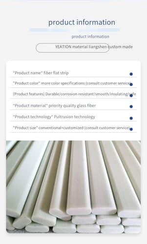 4pcs Fiberglass Square Bar Flat Strip, Lightweight Pultruded Fiberglass 3x15mm x 500mm, Durable Construction Material for DIY Projects, High Strength & Corrosion Resistant