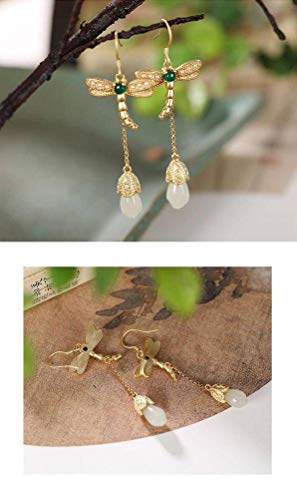 Pendientes de mujer de plata y nefrita un regalo original de estilo chino 6