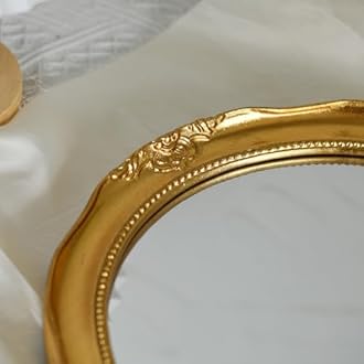 Vintage Decorative Wall Mirror Hanging Mirror Round (Gold, 12.2 inch)