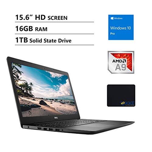 Dell Inspiron 15.6" HD Business Laptop, AMD A9-9425, 16GB RAM, 1TB Solid State