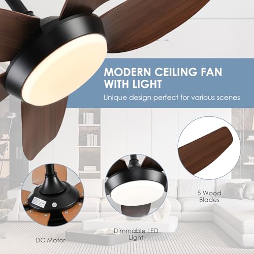 43-inch-Modern-Ceiling-Fan-with-Light-and-RemoteAPP-Control-Dimmable-3-Color-Temperatures-Reversible-Mute-Ceiling-Fan-Flush-Mount-LED-Ceiling-Fans-for-Bedroom-Living-Room-Outdoor-Use