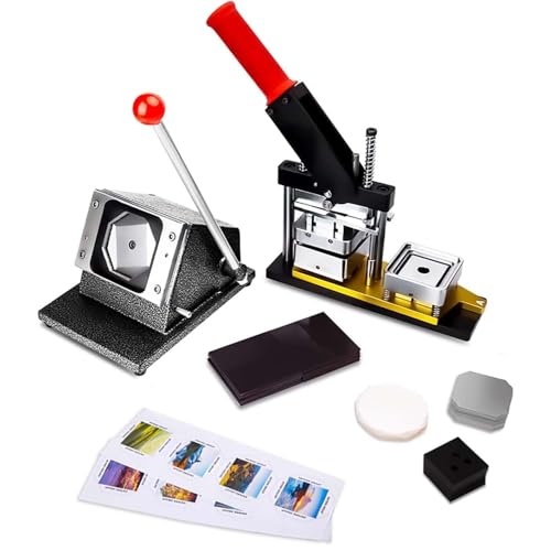 Badge and Magnet Maker,2.5x2.5 Inch Professional Press Machine with 1001 Sets,Create Custom Photo Fridge