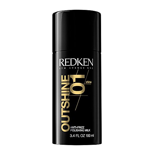 Redken Outshine 01 Anti-Frizz Polishing Milk | For All Hair Types | Protects Against Frizz & Enhances Shine | With Shea Butter | 3.4 Fl Oz
