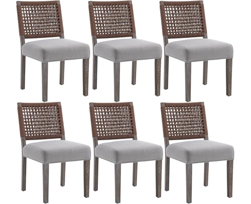 Kmax Farmhouse Dining Chairs Set of 6, Rustic Kitchen Chairs