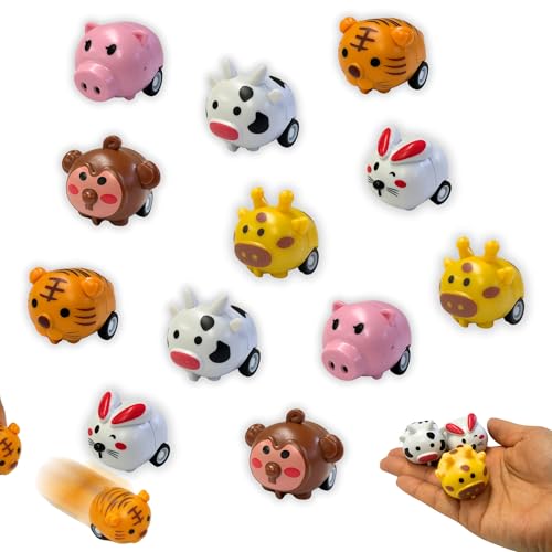 【嬉しい 縁日 用品】 アニマル プルバックカー 6種 アソート 60個セット 景品 おもちゃ 〔 お祭り/イベント/子供会/露店/縁日 〕 可愛い 玩具【K-Bright感謝のカード】 [並行輸入品] - K-Bright - 商品画像