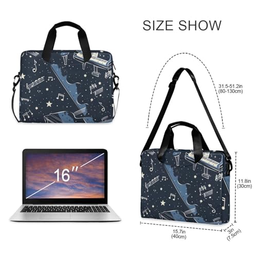 Maletín porta laptop ALAZA 13-15.6 pulgadas azul con notas musicales miniatura 5