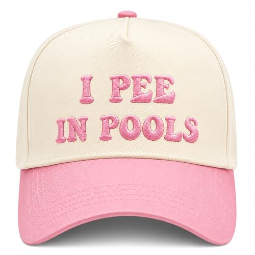 I Pee in Pools Funny Trucker Hats Embroidered Vintage Snapback Hat for Women and Men Gag Gifts Baseball Cap