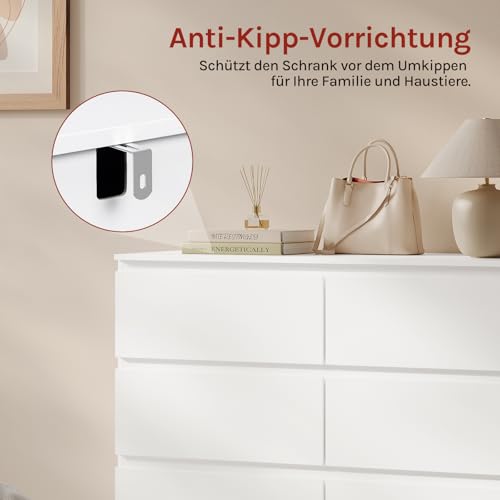 Montageprozess der WOLTU GD6220GR Kommode mit Eckverbindern und inkludiertem Werkzeug