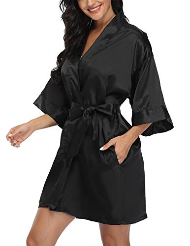 Image of Giova Women Bridal Robe for Bride and Bridesmaid Getting Ready Wedding Party Bathrobe