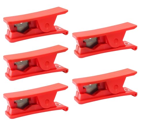 HUAZIZ 5 Stück PVC-Rohrschneider, Nylon Rohrschneider Kunststoff, pneumatischer Schlauchschneider, Rohrschneider Kunststoff Schlauchschneider für bis zu 19 mm OD PU PE Rohr, Rot