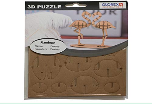 Glorex 6 1245 607 3D Puzzle Flamingo FSC Mix Multi-Coloured, multicoloured