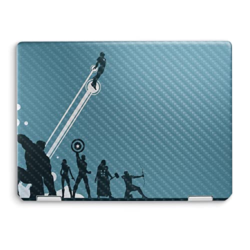 Image of MightySkins Carbon Fiber Skin Compatible with HP Spectre x360 14 inch (2022) Full Wrap Kit - Super Squad | Protective, Durable Textured Carbon Fiber Finish | Easy to Apply | Made in The USA