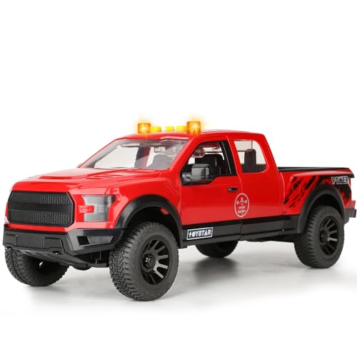 SASBSC Pickup Toy Truck Model Car for Boys Realistic Cars for Boys Ages 3 4 5 6 Year Old Boys with Sound and Light Pull Back Truck Toys