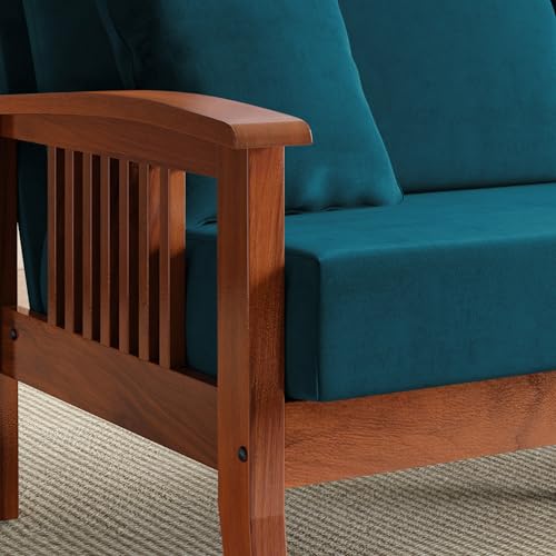 Image of Home Centre Abby Velvet 3-Seater Sofa with Cushions - Customized Furniture