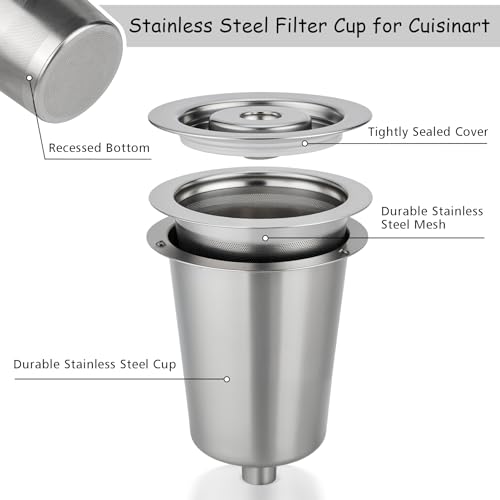 Image of Reusable Stainless Steel Filter Cup for Cuisinart, Compatible with Cuisinart #SS-RFC HomeBarista Reusable Filter Cup, Upgraded Version (1 Pack)