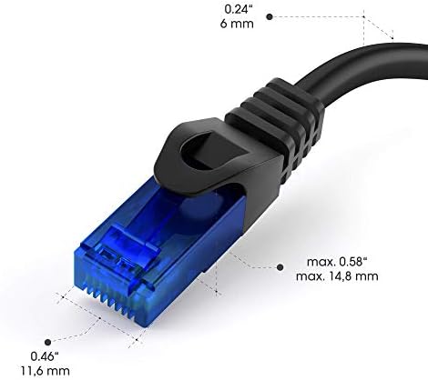 KabelDirekt – Ethernet Kablosu, Ağ Kablosu, LAN – 5x 15m – 0,25-30m arasında mevcuttur (10Gbps, Gigabit Ağlar için Fiber Hızı, RJ45 ile Switch/Router/Modem, siyah/mavi) - Görsel 2