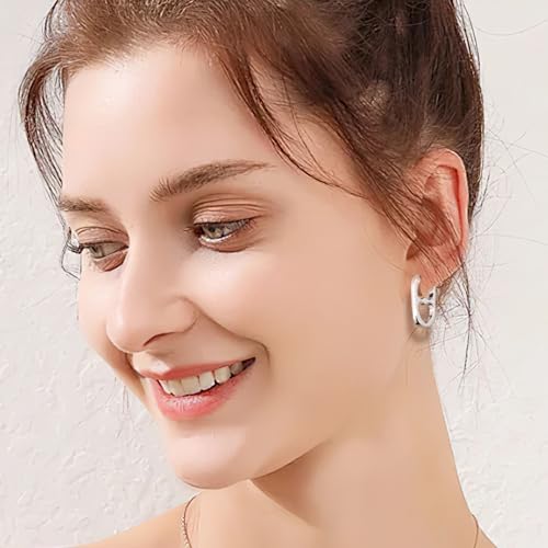 925 Sterling Silver Heart Rectangle Hoop Earrings for Women Trendy Geometric S925 Hypoallergenic Oval Earring 14K Gold Plated Square Huggie Hoops Earings Valentine Jewelry Gifts3