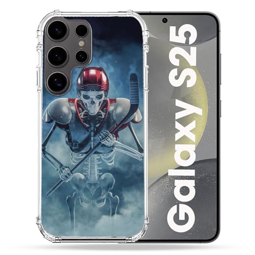 Coque Samsung S25 Cokitec renforcée motif hockey squelette pour smartphone