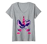 Photo Gallery donna unicorno faccia carino costume di halloween per ragazze maglietta con collo a v Photo Gallery donna unicorno faccia carino costume di halloween per ragazze maglietta con collo a v