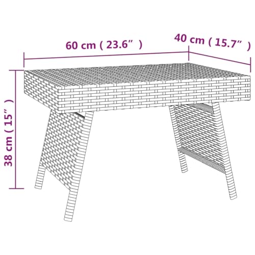 Table d'appoint pliable 60x40x38 cm table basse bout de canapé