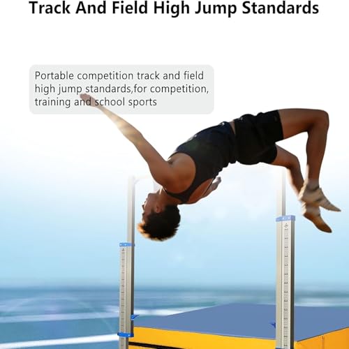 Soportes de salto altos ajustables, verticales de aluminio portátiles con base rodante, configuración rápida de altura para entrenamiento y competición, marcas de escala claras, 30-230 cm