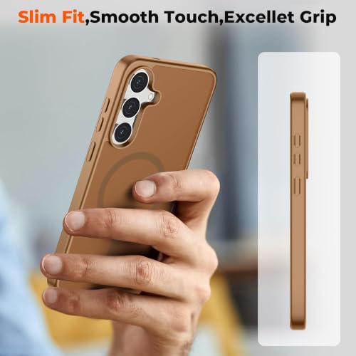 Image of AIBEX Back Cover for Samsung Galaxy S24 Plus| Slim Case with Wireless Charging Support | Anti-Scratch, Shockproof, Anti-Fingerprint & Lightweight Military-Grade Protective Cover - Brown
