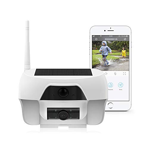 Preisvergleich Produktbild FREECAM Wiederaufladbare Batterie Outdoor Überwachungskamera mit Solarpanel, HD Kabellose WLAN AKKU Kamera, IP65 Wasserdicht, Nachtsicht, Bewegungserkennung, 8GB SD Karte Included