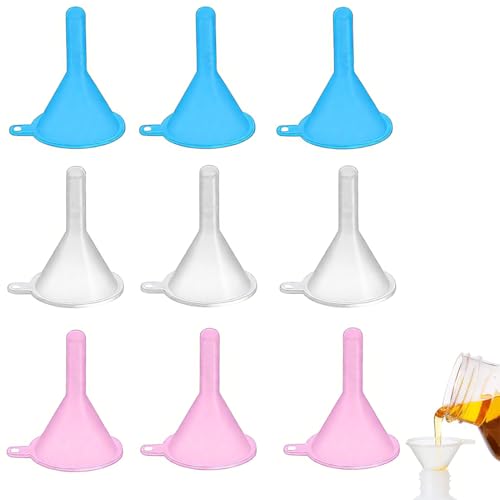 LACHT Entonnoir Mini,12 PCS Entonnoirs en Plastique Transparent Entonnoir Minuscule Petit Entonnoir pour Remplissage de Bouteilles de Parfums Huiles Essentielles Bouteilles de Laboratoire