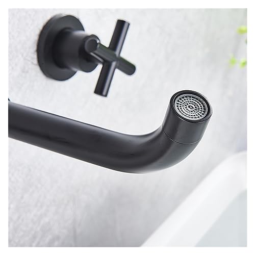 Robinet de lavabo mural doré brossé chic pour salle de bain moderne