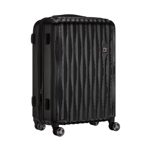 WENGER Valise Rigide Moyenne 65-75L Noire Trolley 4 Roues pour Voyage