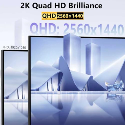 Image of Touchscreen Monitor 24 Inch with Webcam Full HD 2560x1440P @100Hz 10-Point Multi Touch Screen PC Monitor, HDMI VGA USB Port, Built-in Speakers